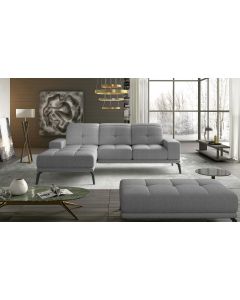 Canapé d'angle Torino en Tissu Gris