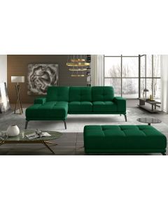 Canapé d'angle Torino en Tissu Vert