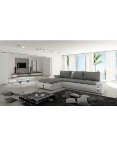 Sofa d'angle convertible FADO Lux S tissu et simili-cuir