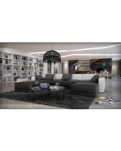 Grand canapé d'angle cuir contemporain FERRAGAMO XL